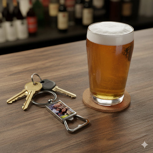 Bieropener sleutelhanger met foto