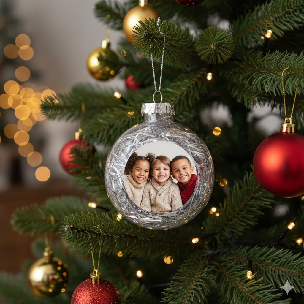 Gevulde foto kerstbal