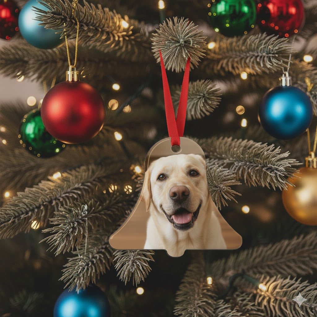 Kerstbal met foto belvorm