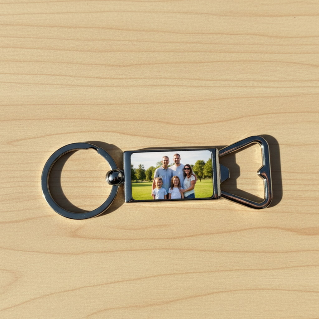 Bieropener sleutelhanger met foto