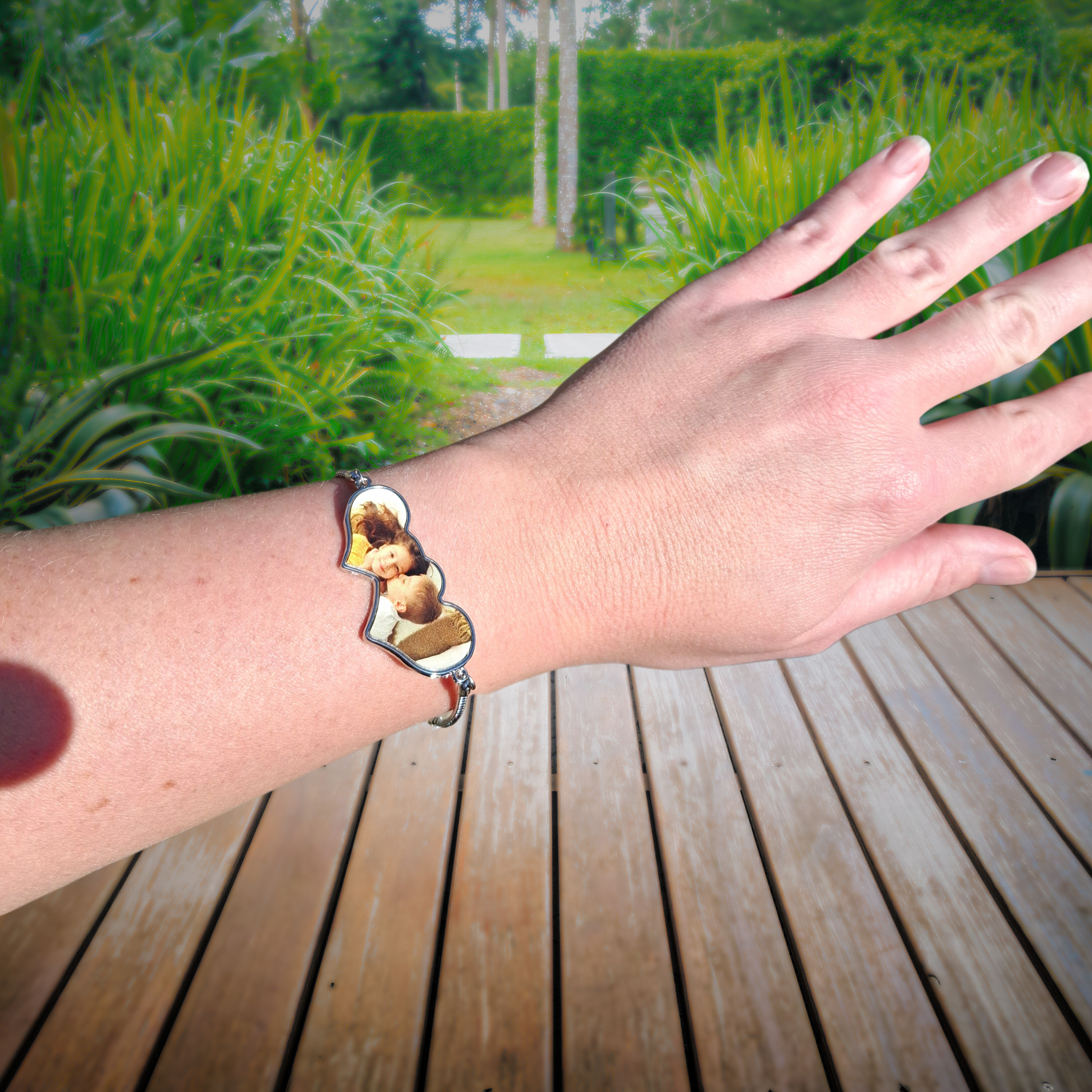 Foto armband dubbel hart