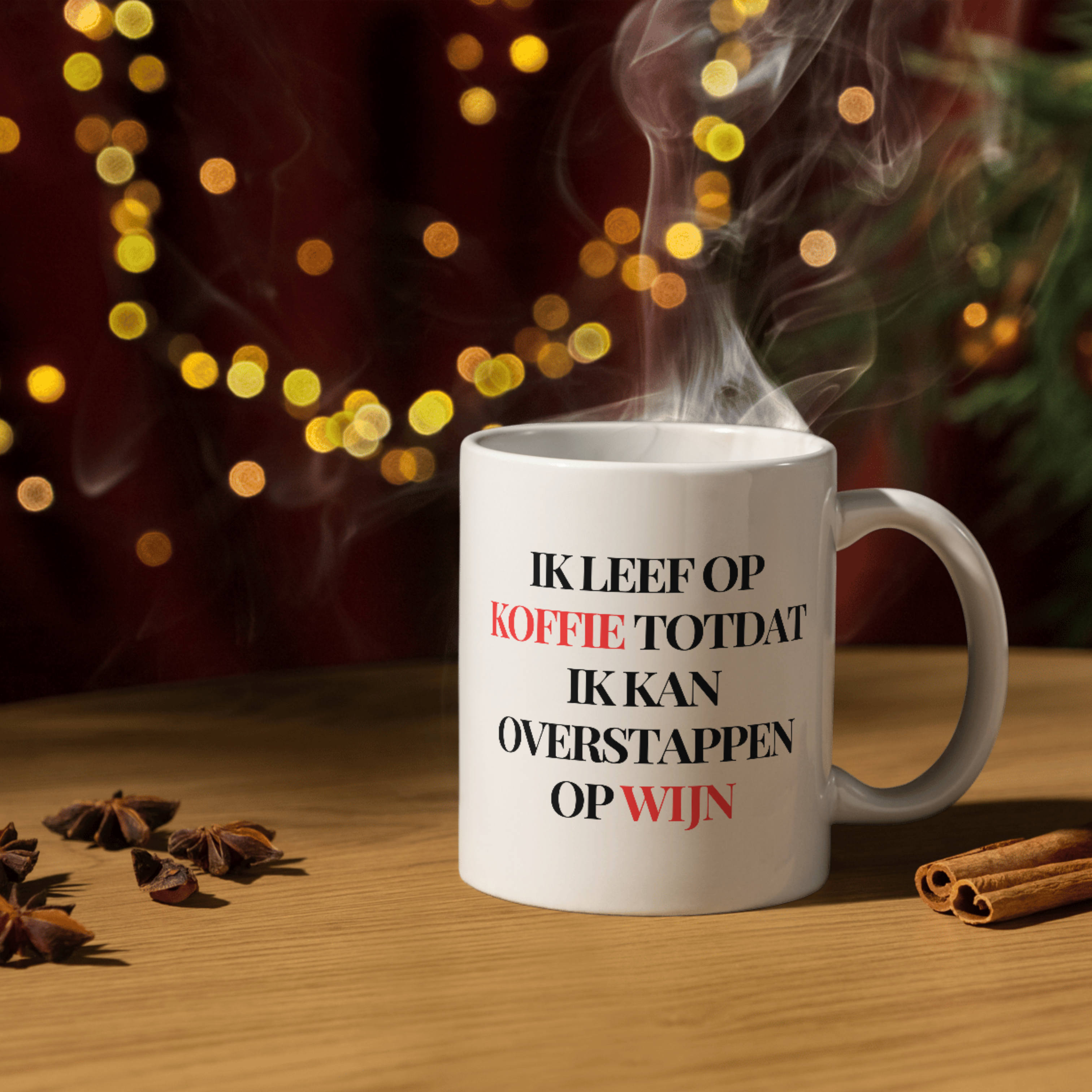 Ik leef op koffie totdat ik kan overstappen op wijn mok