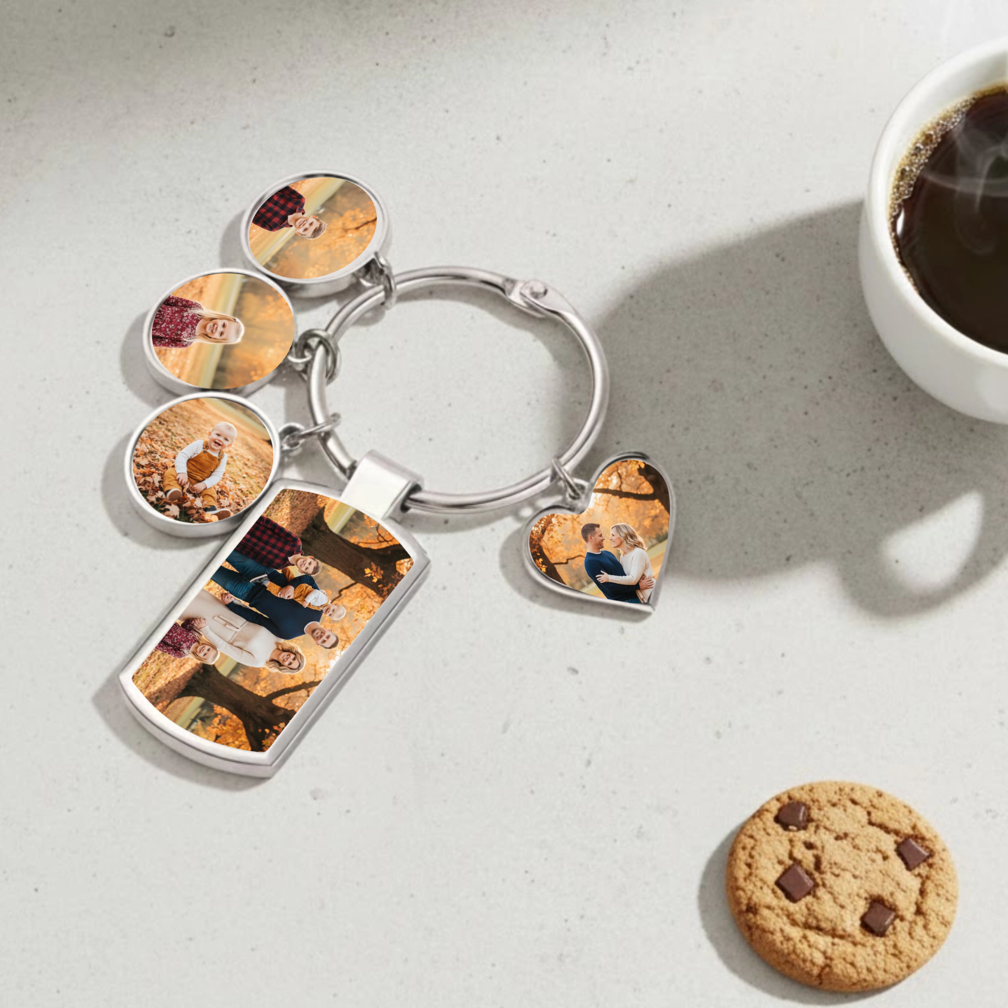 Luxe sleutelhanger met meerdere foto's van je geliefde