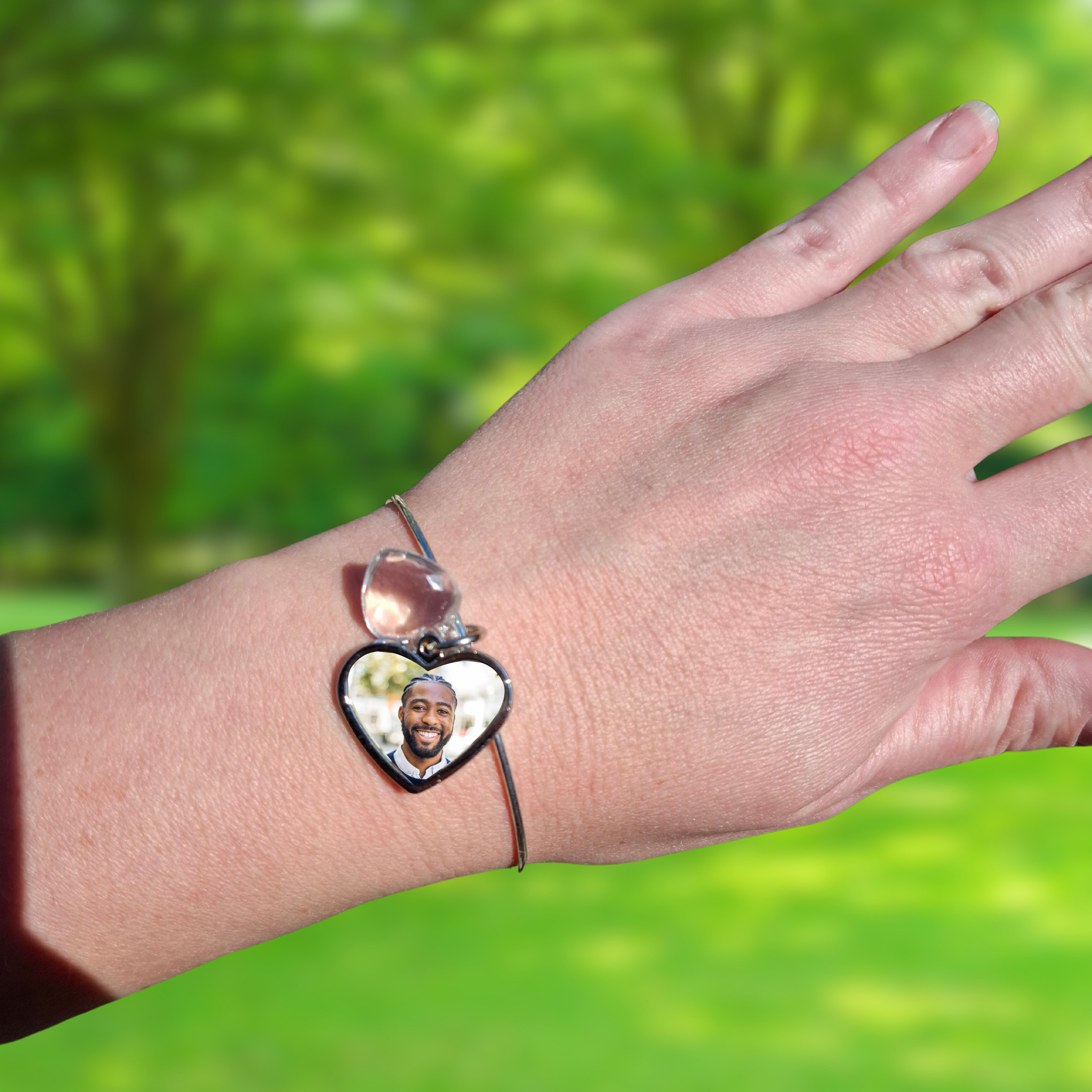 Foto armband ring met hart